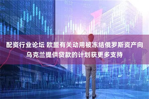 配资行业论坛 欧盟有关动用被冻结俄罗斯资产向乌克兰提供贷款的计划获更多支持